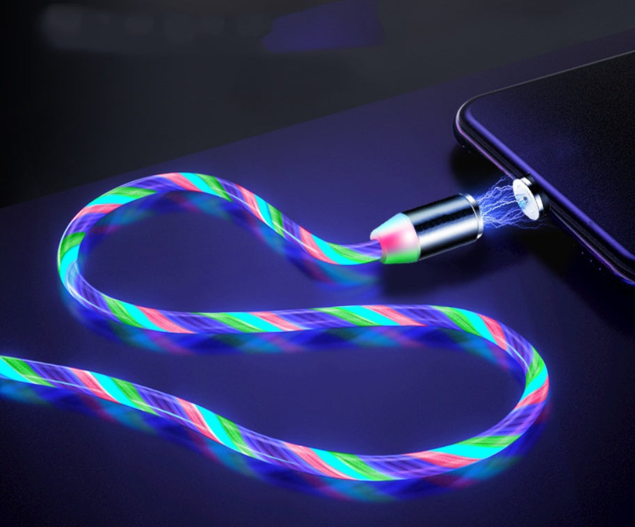 Magnetic LED Charging Cable - 3-in-1 Fast Charging for iPhone, Android & USB-C