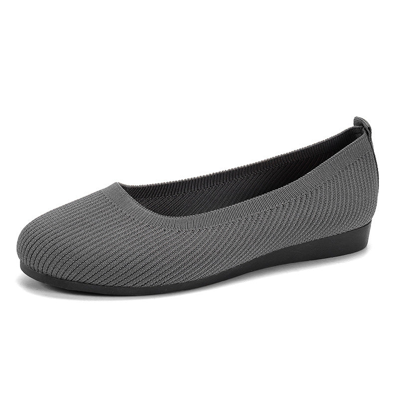 Women's Knit Mesh Slip-On Flats | Soft & Breathable Casual Shoes