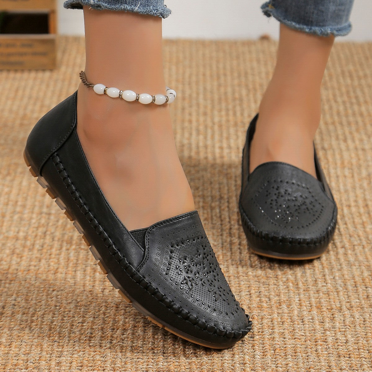 Women's Gommino Leather Stitch Flats | Casual Slip-On Loafers in 3 Colors