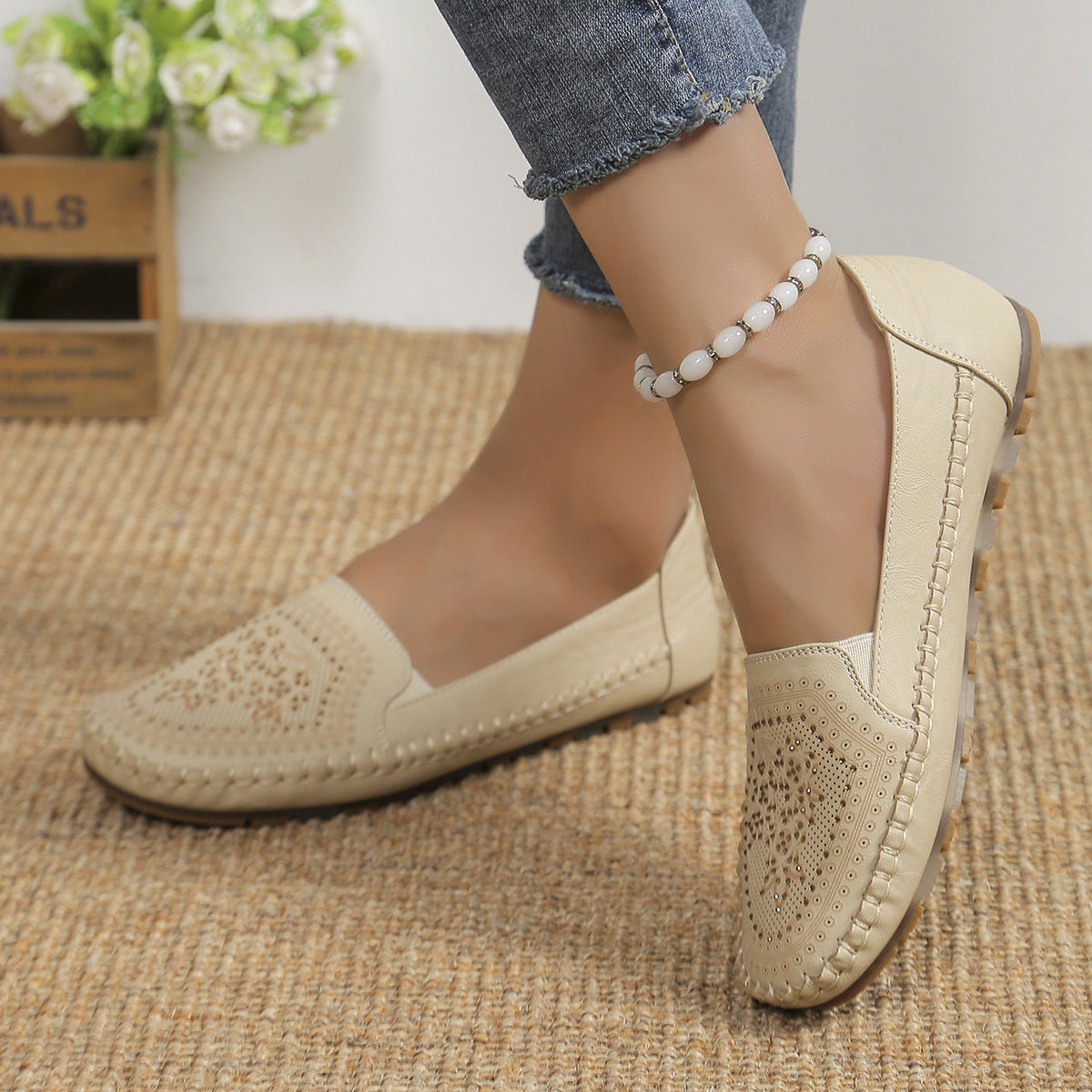 Women's Gommino Leather Stitch Flats | Casual Slip-On Loafers in 3 Colors