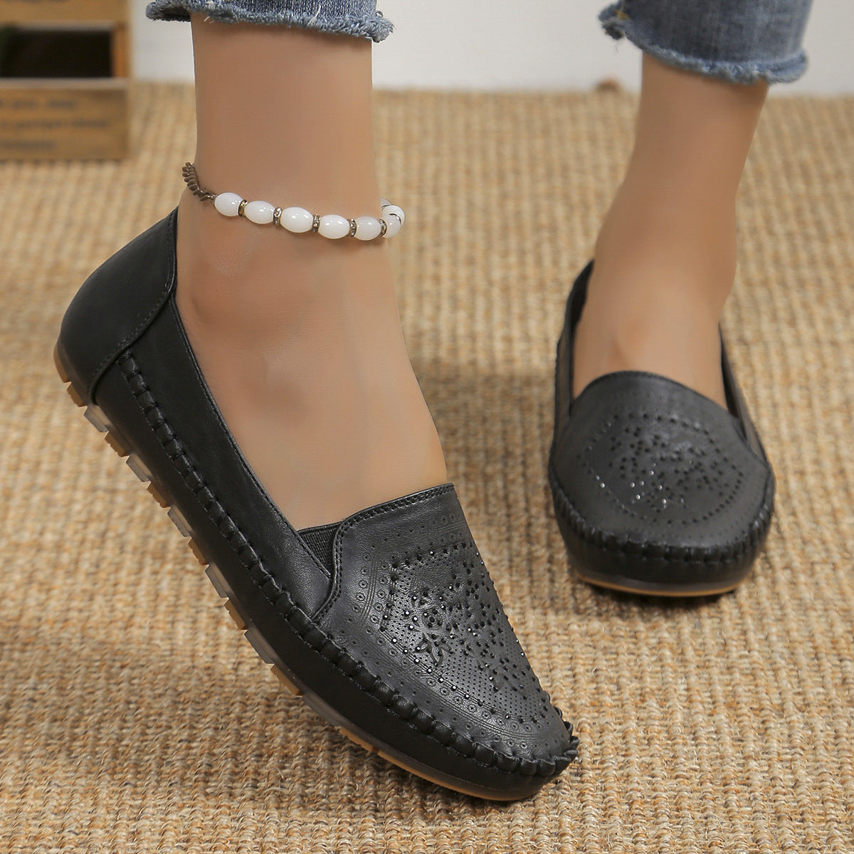 Women's Gommino Leather Stitch Flats | Casual Slip-On Loafers in 3 Colors